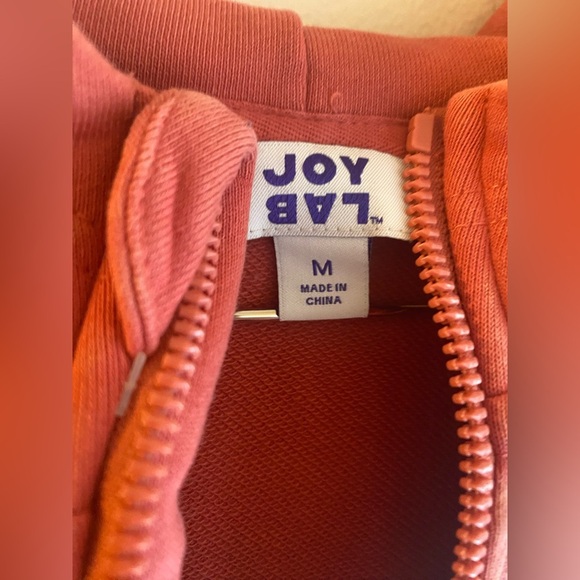 Joy Lab 1/2 Zip Sweatshirt Coral Pink Fleece Pullover Cotton Sz Medium LIKE NEW - Picture 5 of 9